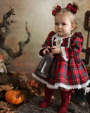 Baby Girls Red Gingham Christmas Dress - Kids Christmas Party Photo-Shoot - Lilas Closet