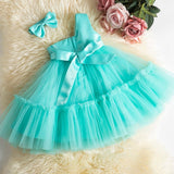 Baby Girls Turquoise Flower Girls Dress - Kids Bridesmaid Tutu Dress - Wedding Party - Birthday - Baptism Dress Outfit - Special Occasion - Tutu-Dresses.com