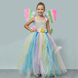 Kids Butterfly Girls Tutu Dress - Wings and Wand - Kids Princess Fairy Costume - Birthday Party Outfit - Pink Fairy Costume + Accessories - Lilas Closet