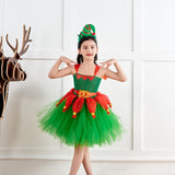 Kids Christmas Elf Tutu Dress with Headband - Santa's Helper Kids Dressing up Costume - Girls Xmas Christmas Party Tutu - Lilas Closet