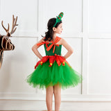 Kids Christmas Elf Tutu Dress with Headband - Santa's Helper Kids Dressing up Costume - Girls Xmas Christmas Party Tutu - Lilas Closet