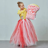 Sparkly Sequined Popcorn Inspired Girls Tutu Dress - Kids Birthday Party Dress - Halloween Dress Up Costume - Popcorn Costume - Lilas Closet