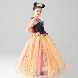 Girls Pumpkin Witch Halloween Costume - Wicked Witch Toddlers Pumpkin Tutu - Fancy Tutu Dress with Headband - Birthday Party Outfit - Tutu-Dresses.com