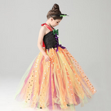 Girls Pumpkin Witch Halloween Costume - Wicked Witch Toddlers Pumpkin Tutu - Fancy Tutu Dress with Headband - Birthday Party Outfit - Tutu-Dresses.com