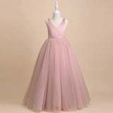 Kids Dusky Pink Pearl Dress - Baby Flower Girls Dress - Wedding Party Tutu - Birthday Party - Photo Shoot Princess - Lilas Closet