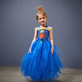 Girls Evie Inspired Tutu Dress - Handmade Tutu Dress - Royal Blue Evie Dress - Red Heart Evie Costume - Birthday Party Outfit - Lilas Closet