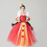 Girls Glitter queen of Hearts Tutu Dress - Handmade Tutu Dress - Glitter Sparkly Fairytale Wonderland Costume - Villain Halloween Tutu Dress - Tutu-Dresses.com
