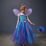 Aqua Blue Flower Fairy Tutu Dress - Handmade Girls Woodland Fairy Dress - Lilas Closet