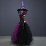 Deluxe Kids Purple Witch Tutu - Girls Halloween Costume - Kids Fancy Dress - Birthday Party Dress + All Accessories Included - Lilas Closet