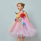 Vintage Girls Butterfly Fairy Flower Tutu Dress with Headband - Summer Wedding Flower Girl Tutu Ball Gown - Kids Tulle Fancy Fairy Costume - Lilas Closet