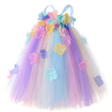 Girls Kids Pastel Flower Fairy Tutu Dress Infant Baby Tutu Costume Handmade Birthday Party Outfit - Lilas Closet