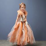 Girls Safari Lion Inspired Tutu Dress - Kids Glitter Sparkly Tulle Dress - Autumnal Lion Costume - Handmade Tutu Dress - Birthday Party - Lilas Closet