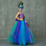 Girls Purple Feather Peacock Tutu Dress - Kids Carnival Peacock Costume - Birthday Party - Accessories Included - Tutu-Dresses.com