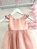 Kids Dusky Pink Pearl Dress - Baby Flower Girls Dress - Wedding Party Tutu - Birthday Party - Photo Shoot Princess - More Colours Available - Lilas Closet