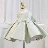 Kids Sage Green Pearl Dress - Flower Girls Dress - Wedding Party Tutu - Birthday Party - Photo Shoot Princess Dress - More Colours Available - Lilas Closet