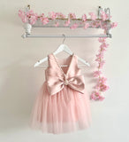 Kids Dusky Pink Pearl Dress - Flower Girls Dress - Wedding Party Tutu - Birthday Party - Photo Shoot Princess Dress - Infant Baptism Dress - Lilas Closet