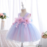 Kids Pastel Pink & Blue Tutu Dress - Flower Girls Dress - Wedding Party Tutu - Birthday Party Outfit - Photo Shoot Princess Dress - Lilas Closet
