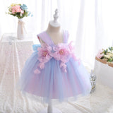 Kids Pastel Pink & Blue Tutu Dress - Flower Girls Dress - Wedding Party Tutu - Birthday Party Outfit - Photo Shoot Princess Dress - Lilas Closet