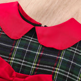 Baby Girls Red & Green Gingham Christmas Dress - Kids Christmas Party Photo-Shoot - Lilas Closet