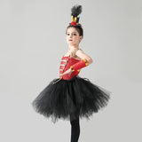 Girls Kids Nutcracker Circus Tuxedo Ringmaster Tutu Dress and Sparkly Hat - The Greatest Showman Costume - Kids Birthday Party Outfit - Tutu-Dresses.com