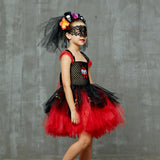 Girls Day Of The Dead Tutu Dress - Kids Zombie Bride Halloween Costume - Tutu-Dresses.com