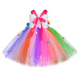 Girls Fairy Candy Lollipop Tutu Dress With Hairband Children Kids Rainbow Colorful Sweet Birthday Halloween Holidays Costume - Tutu-Dresses.com
