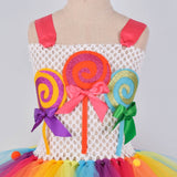 Girls Candy Tutu Dress Kids Candy Lollipop Birthday Party Tulle Dresses Kids Colorful Dress Halloween Costume - Tutu-Dresses.com