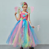 Girls Rainbow Butterfly Tutu Dress with Wings and Headband -  Fairy Princess Costume - Tutu-Dresses.com
