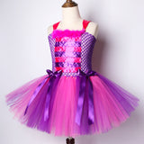 Kids Alice In Wonderland Cheshire Cat Tutu Dress - Girls Handmade Halloween Costume - Tutu-Dresses.com