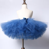 Navy Blue Flower Girls Tutu Skirt - Ballet Dance Tutu Birthday Party Outfit - Tutu-Dresses.com