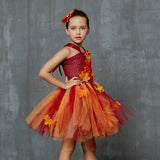 Girls Autumn Leaves Tutu Dress - Kids Autumn Fairy Costume - Tutu-Dresses.com