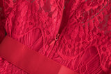 Kids Red Lace Christmas Dress - Girls Embroidery Lace Flower Girls Dress - Photo-Shoot - Lilas Closet