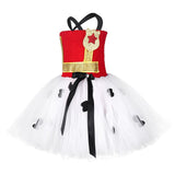 Girls Red & White Paw Patrol Dog Tutu Dress Kids - Firefighter Dalmatian Marshall Dog Costume - Halloween Costumes -Birthday Party Dress - Lilas Closet