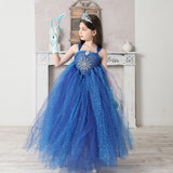 Girls Anna Frozen Snow Queen Sparkly Tutu Dress - Snowflake Cape Blue Princess Costume - Kids Birthday Party, Photoshoot, Fancy Dress - Lilas Closet
