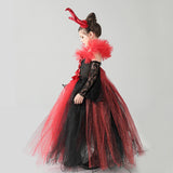 Girls Vampires Halloween Tutu Dress - Victorian Kids Vampire Queen Costume - Children Dress Up Party Royal Vampire Gown Dress - Lilas Closet