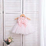 Kids Baby Pink Tulle & Satin Dress - Flower Girls Dress - Wedding Party Tutu - Birthday Party Tutu - Baptism Dress - Tutu-Dresses.com