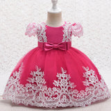 Kids Baby Fuchsia Embroidered Lace Dress - Baby Flower Girls Dress - Wedding Party Tutu - Birthday Party - Photo Shoot Christmas - Lilas Closet
