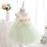 Kids Pastel Green & Yellow Tulle Dress - Flower Girls Dress - Wedding Party Tutu - Birthday Party Outfit - Photo Shoot Princess Dress - Lilas Closet